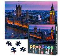 Puzzles for Adults 1000 Pieces, London United Kingdom Jigsaw Puzzles, Westminster Palace Big Ben Thames River Adult Puzzle for Adults, Educational Fun Games or Toys for Elders Friends 20X27 INCH