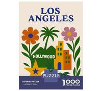 Puzzles for Adults 1000 Pieces Los Angeles And Hollywood Illustration Jigsaw for Adults Brain Teaser Game Analysis And Logic Fun Activities at Home 52x38cm/1000pcs