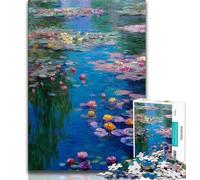 Puzzles for Adults 1000 Pieces Lotus Oil Painting Adult Jigsaw,Staycation Kill Time with Fully Interlocking Randomly Shaped Pieces (size 75x50cm)