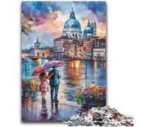 Puzzles for Adults 1000 Pieces Lovely City Landscape in Watercolour for Ages 14 And over Fun Games Fun Activities at Home, Birthday Gifts, Travel Gifts 50x75cm