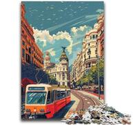 Puzzles for Adults 1000 Pieces Madrid Street Scene 1000 Piece Puzzle,Educational Games Home Decoration Suitable for Desktop Decoration (26x38cm)