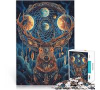 puzzles for adults 1000 pieces “Magic Deer” Made of cardboard,for and from 14 years and over For family fun Christmas game Gifts 。size:26x38cm/10.24x14.96inch