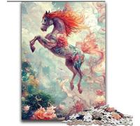 Puzzles for Adults 1000 Pieces Magic Horse,Stress Reliever Staycation Kill Time with Matching Poster And Trivia Sheet 38X52CM