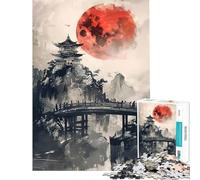 Puzzles for Adults 1000 Pieces Magic Under The Red Moon for Educational Game Challenge Toy Hands-on Game Stress Reliever Funny Gifts (Size 50x75cm)