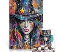 puzzles for adults 1000 pieces Magic Witch Made of wood,for age 14+ Antistress Vacation at home Killing time Artists' Collection, Fine Arts。size:50x75cm/14.96x20.47inch