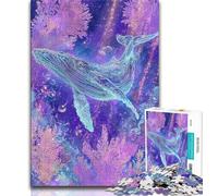 Puzzles for Adults 1000 Pieces Majestic Spiritual Whale,Help The Brain Exercise Addictive Toys to Cultivate Patience Perfect Decoration (75x50cm)