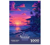 Puzzles for Adults 1000 Pieces Manila Philippines Sunset Beach House Jigsaws for Adults Brain Teaser Game Pattern Assembly Challenging Game Gifts 70x50cm/1000pcs