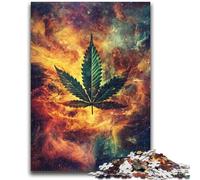 Puzzles for Adults 1000 Pieces Marijuana Leaves 1000 Pieces for Teenagers,Brain Intelligence Challenge Addictive Toys for Home Decoration (38x26cm)