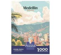Puzzles for Adults 1000 Pieces Medellin Colombia Cityscape Travel Jigsaws for Adults Brain Teaser Game Pattern Assembly Challenging Game Gifts 70x50cm/1000pcs