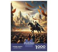 Puzzles for Adults 1000 Pieces Medieval Knight Parade Adult Jigsaw Puzzle Hands-on Game Staycation Kill Time Challenging Game Gifts 52x38cm/1000pcs