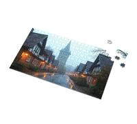 Puzzles For Adults 1000 Pieces Medieval Town In The Mist Picture Puzzle Spot It Game For Kids Spot It Game For Kids(1000PCS)