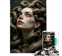 Puzzles for Adults 1000 Pieces Medusa Portrait with Snakes Brain Intelligence Challenge Addictive Toys Practical Game Difficult Hard Gifts Birthday (size 38x26cm)