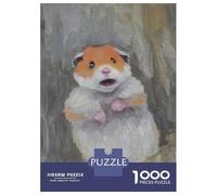 Puzzles for Adults 1000 Pieces Meme Hamster Art Animal Jigsaw for Adults Brain Teaser Game Analysis And Logic Fun Activities at Home 38x26cm/1000pcs