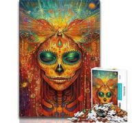 Puzzles for Adults 1000 Pieces Mexican Style Skull 1000 Pieces for Adults,Artistic Wall Decor & Birthday Gift Idea for Friends, Home Office (size 38x26cm)