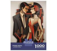 Puzzles for Adults 1000 Pieces Modern Couple Cubism Style Jigsaws for Adults Brain Teaser Game Analysis And Logic Unique Birthday And Xmas Gifts 38x26cm/1000pcs