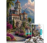 Puzzles for Adults 1000 Pieces Monaco Villas 1000 Pieces for Teenagers,Brain Intelligence Challenge Addictive Toys for Home Decoration 38x26cm