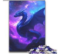 Puzzles for Adults 1000 Pieces Moon Purple Dragon,Stress Reliever Staycation Kill Time with Matching Poster And Trivia Sheet 38x52cm