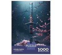 Puzzles for Adults 1000 Pieces Moonlight Katana Jigsaw Puzzle Brain Teaser Game But Fun And Humorous Christmas Birthday Gifts 52x38cm/1000pcs