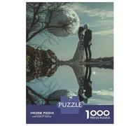 Puzzles for Adults 1000 Pieces Moonlit Romance Reflection Adult Jigsaw Puzzle Hands-on Game Staycation Kill Time Challenging Game Gifts 38x26cm/1000pcs