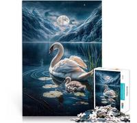 puzzles for adults 1000 pieces Moonlit Swan Serenity Geschenke zum Suchbegriff: "Herausfordernde Spiele" Perfekte Dekoration52x38cm