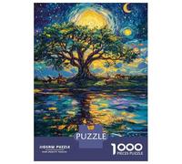 Puzzles for Adults 1000 Pieces Moonlit Tree Reflections Jigsaw Puzzle Brain Teaser Game But Fun And Humorous Christmas Birthday Gifts 70x50cm/1000pcs