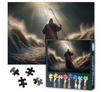 Puzzles for Adults 1000 Pieces, Moses Holds out Staff Jigsaw Puzzles, God Parts the Yam Suph Waters Adult Puzzle for Adults, Educational Fun Games or Toys for Elders Friends 20X27 INCH