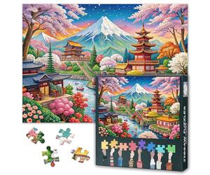 Puzzles for Adults 1000 Pieces - Mount Fuji, Japan Jigsaw Puzzle | Vibrant Playful Nostalgic Japanese-Inspired Art Challenging Adult Puzzles for Home Decor & Learning 27.5" x 19.6"