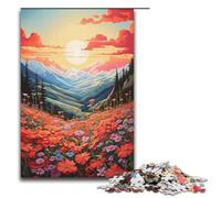 Puzzles for Adults 1000 Pieces Mountain Landscape with Wild Flowers Impossible Puzzle Family Game Stress Reliever Difficult Challenge 1000PCS(38x26cm)