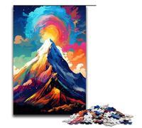 Puzzles for Adults 1000 Pieces Mountain Peak Is Surrounded by SplattersLots of Color Impossible Puzzle Family Game Stress Reliever Difficult Challenge 75x50cm