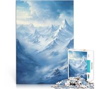 puzzles for adults 1000 pieces Mountains in winter Made of cardboard Suitable for people aged 14 and above Vacation at home: killing time Challenging Game Gifts。size:26x38cm/10.24x14.96inch