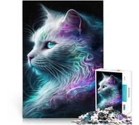 puzzles for adults 1000 pieces Mystical Cat Portrait Stressabbau Schwierige Herausforderung Geburtstagsgeschenk52x38cm
