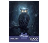 Puzzles for Adults 1000 Pieces Mystical Owl Perched on Branch Jigsaws for Adults Brain Teaser Game Analysis And Logic Unique Birthday And Xmas Gifts 70x50cm/1000pcs