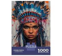 Puzzles for Adults 1000 Pieces Native American Woman Painting Adult Jigsaw Puzzle Hands-on Game Staycation Kill Time Challenging Game Gifts 70x50cm/1000pcs