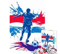 Puzzles for Adults 1000 Pieces Netherland Soccer Player Silhouette Impossible Game for Educational Game Challenge Toy Gifts Birthday Improve Memory (Size 38x26cm)