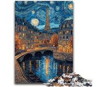 Puzzles for Adults 1000 Pieces Night Sky France Difficult And Challenge with Matching Poster And Trivia Sheet for Age 14 50x75cm