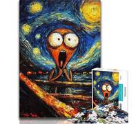 Puzzles for Adults 1000 Pieces Night Sky Shocked Cat Adult Jigsaw,Staycation Kill Time with Fully Interlocking Randomly Shaped Pieces (size 75x50cm)