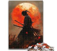 Puzzles for Adults 1000 Pieces Ninja Under The Blood Moon for Educational Game Challenge Toy for Is Ideal As A Gift for The Whole Family 38x26cm