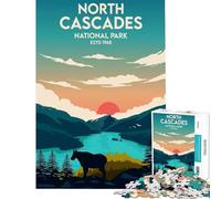 Puzzles for Adults 1000 Pieces North Cascades National Pa Brain Intelligence Challenge Addictive Toys Fun Games Stress Reliever Gifts for Women Men (Size 38x52cm)