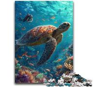 Puzzles for Adults 1000 Pieces Ocean Turtle Educational Games Home Decoration Educational Game for Birthday, Chrismas 50x75cm