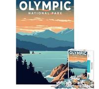 Puzzles for Adults 1000 Pieces Olympic National Park Brain Intelligence Challenge Addictive Toys Fun Games Stress Reliever Gifts for Women Men (Size 38x52cm)