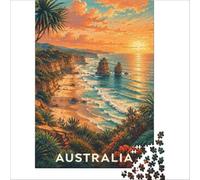 Puzzles for Adults 1000 Pieces Orange Sunset Over Australia Family Activities Educational Games Gifts for Women Men 38x26cm