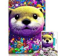 Puzzles for Adults 1000 Pieces Otter Baby Adult Puzzles,Educational Games Home Decoration Suitable for Desktop Decoration 50x75cm