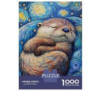Puzzles for Adults 1000 Pieces Otter's Dreamy Night Jigsaw Puzzle Brain Teaser Game But Fun And Humorous Christmas Birthday Gifts 38x26cm/1000pcs