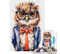 Puzzles for Adults 1000 Pieces Owl Human Schoolers Brain Intelligence Challenge Addictive Toys Practical Game Difficult Hard Gifts Birthday (size 50x75cm)