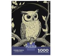 Puzzles for Adults 1000 Pieces Owl in Tree Branch Jigsaws for Adults Brain Teaser Game Pattern Assembly Challenging Game Gifts 52x38cm/1000pcs