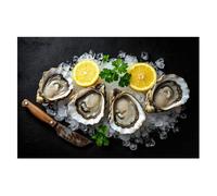 Puzzles for Adults 1000 Pieces oysters served stone plate ice drift seafood Wooden Jigsaw Puzzles Challenging Fun Family Game Gifts Toy for Kids Seniors Party Boys Girls