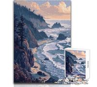 Puzzles for Adults 1000 Pieces Pacific Cliffs Pixel Art Educational Family Game Stress Reliever Gift For Birthdays Size 38x26cm