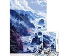 Puzzles for Adults 1000 Pieces Pacific Cliffs Pixel Art Jigsaw for Teenagers Improve Memory Challenging To Complete for Educational Game Challenge Toy (50x75cm)