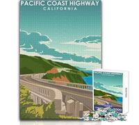Puzzles for Adults 1000 Pieces Pacific Coast Highway Art Educational Family Game Stress Reliever Gift For Birthdays Size 38x52cm