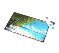 Puzzles For Adults 1000 Pieces Palm Trees, White Sand Beach, Clear Blue Water, Tropical Paradise Picture Puzzle Puzzle Board Puzzles For Toddlers 2-4(500PCS)